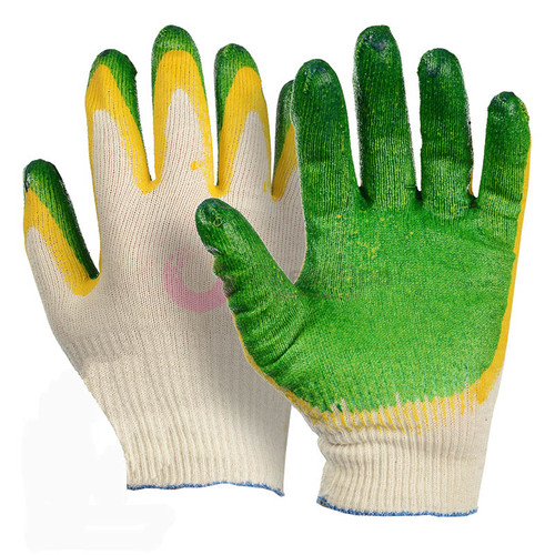Перчатки нейлоновые с ПВХ зеленые