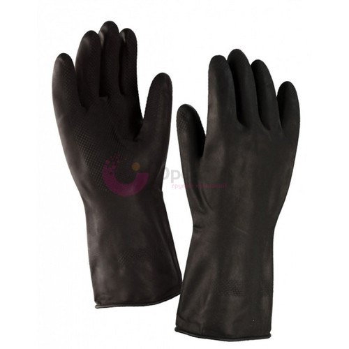 Перчатки двойной вязки, х/б, черные, ручной оверлок
