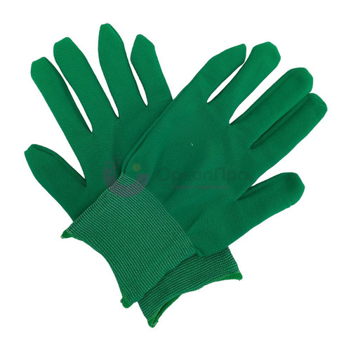 Перчатки нейлоновые с ПВХ зеленые